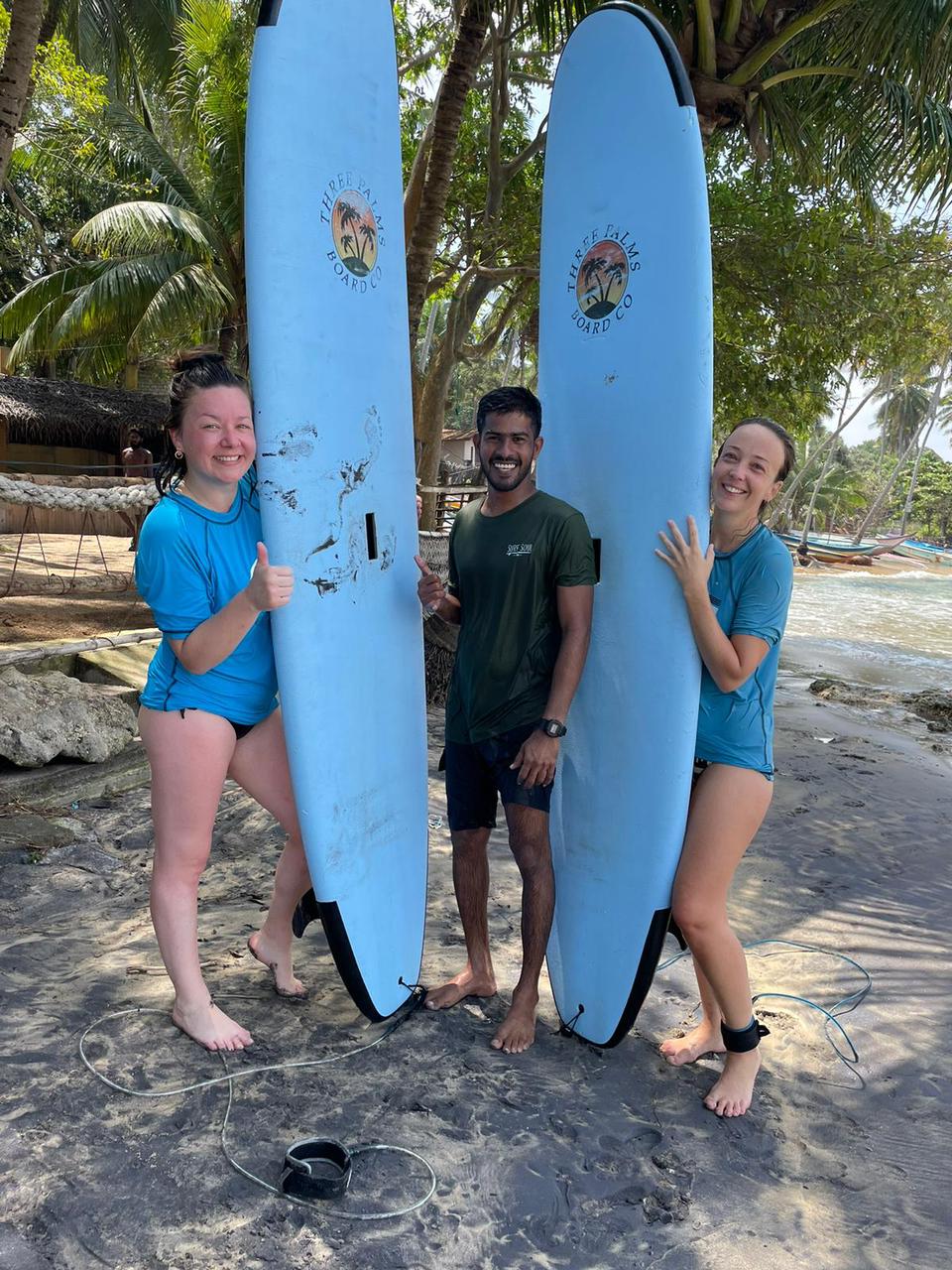 Happy surf students